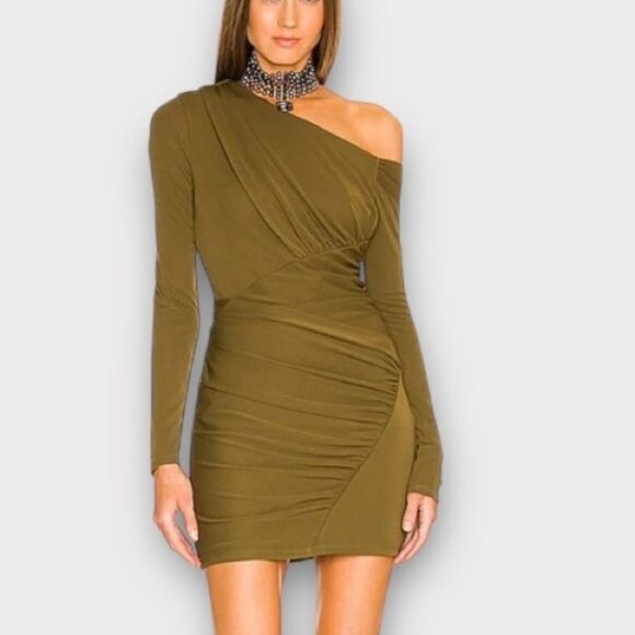 DUNDAS X REVOLVE Atlas Mini Dress in Khaki Green women’s Size XS - Picture 1 of 7